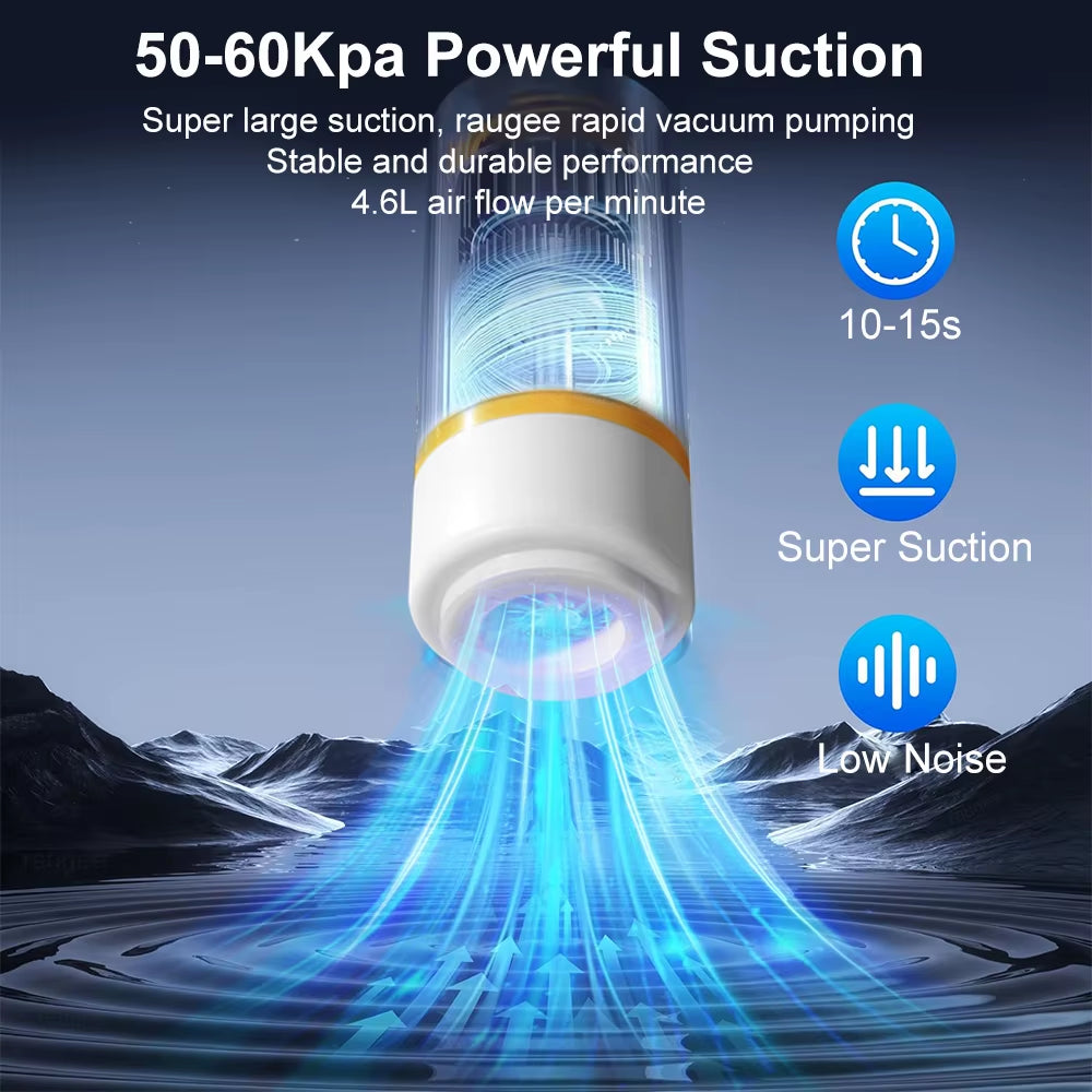 Electric Vacuum Sealer Pump Portable Handheld Vacuum Sealer Pump Rechargeable Sealer Pump with Bpa-Free Vacuum Packaging Bag
