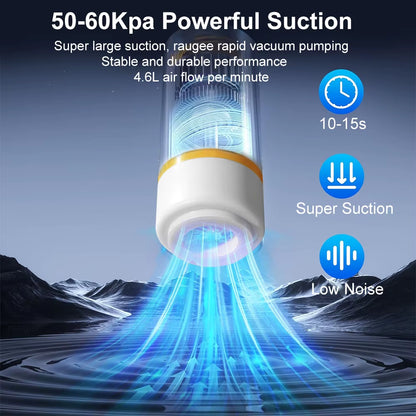 Electric Vacuum Sealer Pump Portable Handheld Vacuum Sealer Pump Rechargeable Sealer Pump with Bpa-Free Vacuum Packaging Bag