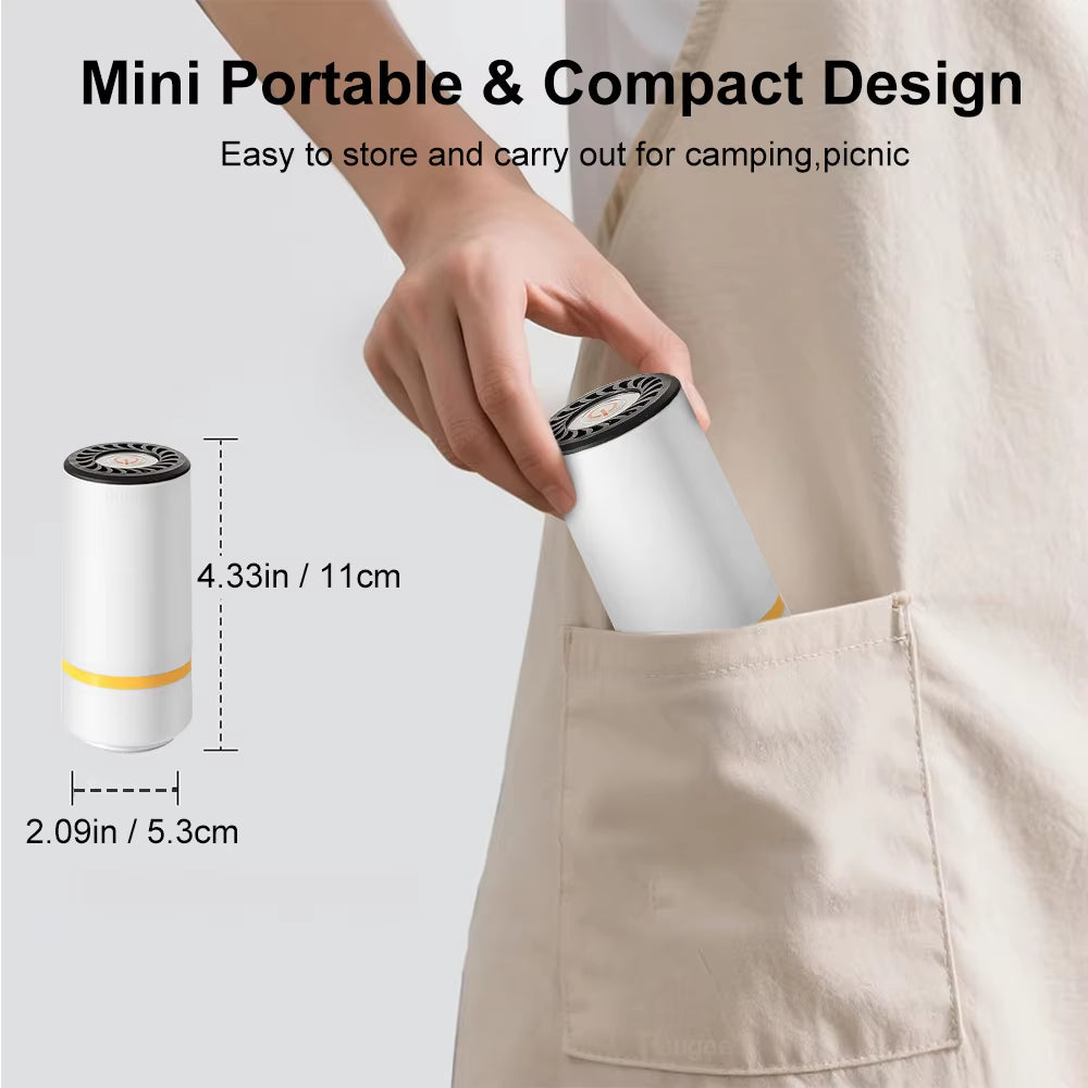 Electric Vacuum Sealer Pump Portable Handheld Vacuum Sealer Pump Rechargeable Sealer Pump with Bpa-Free Vacuum Packaging Bag
